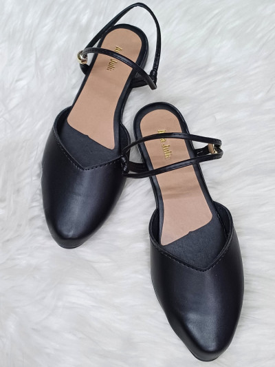 Mule Feminino Ana JÃºlia Preto ClÃ¡ssico com Tiras