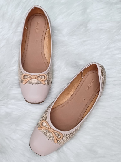 Sapatilha Feminina Nude Chic com LaÃÂ§o Texturizado