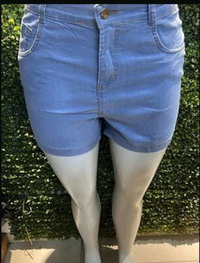 Short Jeans Feminino Cintura Alta plus size