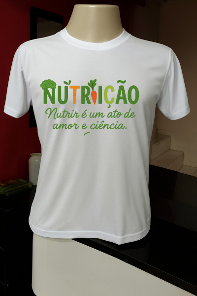 Camiseta NutriÃÂ§ÃÂ£o "Amor e CiÃÂªncia"